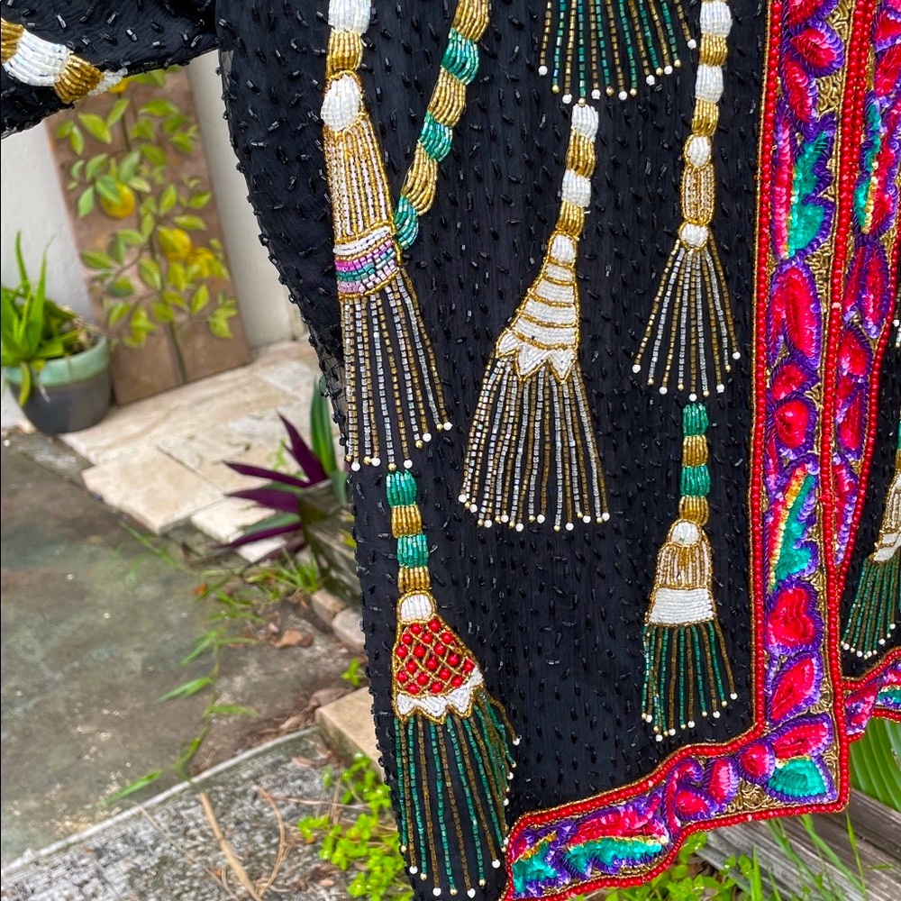 Scala beaded fabulous tassel silk jacket - Picture 5 of 14